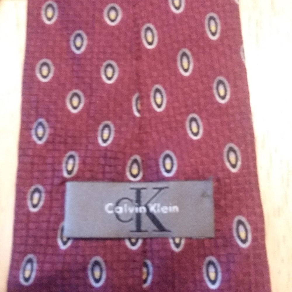 VTG Calvin Klein Necktie 57"X 3 3/4" Made USA Silk - Picture 4 of 4